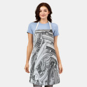 Tablier Art moderne créatif noir et blanc (Porté)