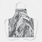 Tablier Art moderne créatif noir et blanc (Recto)