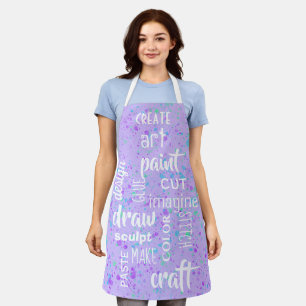 Tablier Art Mots Peinture violette Apron