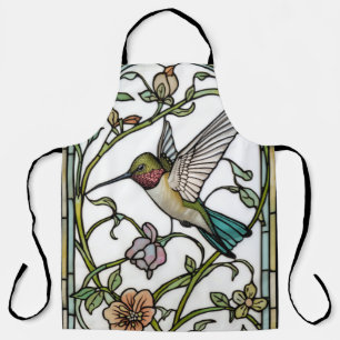 Tablier art nouveau artistique oiseau-mouche botanique