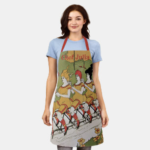 Tablier Art Nouveau vintage, bicyclette tandem Bearings