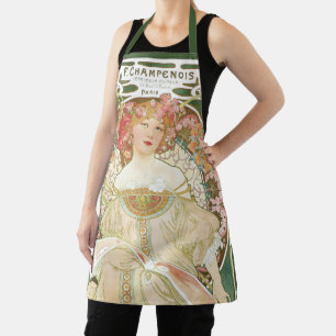Tablier Art Nouveau vintage, Champenois par Alphonse Mucha