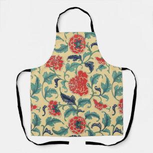 Tablier Art Nouveau Vintage Chinoiserie Fleurie Rouge Chin