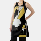 Tablier Art Nouveau vintage, Lecture d'un livre jaune (Insitu)