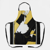 Tablier Art Nouveau vintage, Lecture d'un livre jaune (Recto)