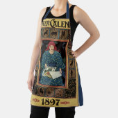 Tablier Art nouveau vintage, Lecture féminine livre d'astr (Insitu)