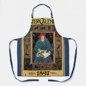 Tablier Art nouveau vintage, Lecture féminine livre d'astr (Recto)