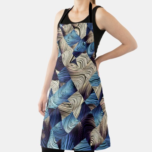 Tablier Art numérique Bleu Carrés Abstraits (Insitu)