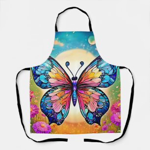 Tablier Art papillon floral