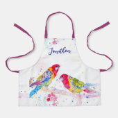 Tablier Art perroquet Aquarelle Peinture Rouge Bleu Garçon (Recto)