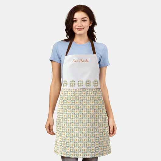 Tablier Art populaire Chrysanthemum Automne Motif Apron (Porté)