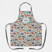 Tablier Art populaire scandinave Monogramme Motif Boho Mod (Recto)