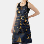 Tablier Art pyramidal bleu foncé et or (Insitu)