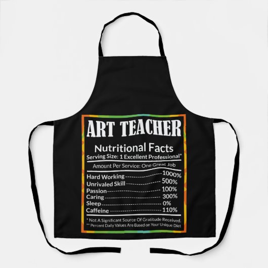 Tablier Art Teacher Facts Funny Artist Lover Grap (Recto)