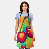 Tablier Art vibrant de cerise (Porté)