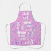 Tablier Art Words Pink Paint Splatter Apron (Recto)