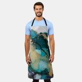 Tablier Artabstracte turquoise d'alcool d'alcool noir, art (Porté)