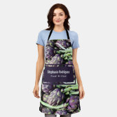 Tablier Artichauts alimentaires colorés modernes (Porté)