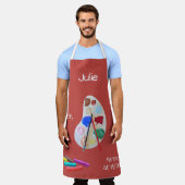 Tablier Artiste à l'oeuvre avec palette et peintures (Porté)