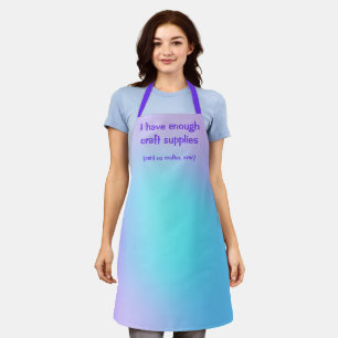 Tablier Artiste amusant Apron pourpre et Turquoise dégradé