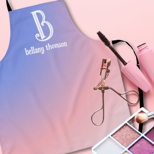 Tablier Artiste de maquillage moderne Gradient Blue Pink