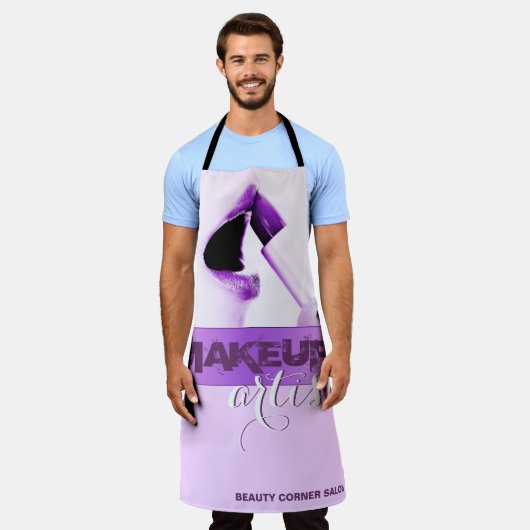 Tablier Artiste maquillage violet (Porté)