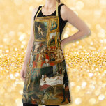 Tablier Artiste peintre peintre d'art Vintage personnalisé<br><div class="desc">Créez votre propre tablier sur mesure, personnalisé, vintage amoureux de l'art lavable machine, polyester de haute qualité, tout imprimé, avec une intéressante peinture vintage détaillée, huile sur toile, par Johann Zoffany, avec une salle pleine de peintures de haut en bas sur les murs et des sculptures sur le sol, comme...</div>