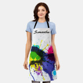 Tablier Artiste tendance Paint Splash Personnalisé (Porté)