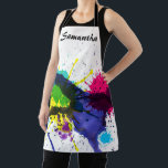 Tablier Artiste tendance Paint Splash Personnalisé<br><div class="desc">Peinture et encre colorées tendance sur tablier d'art personnalisé.</div>