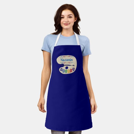 Tablier Artistes Peintres Palette Smock Apron (Porté)