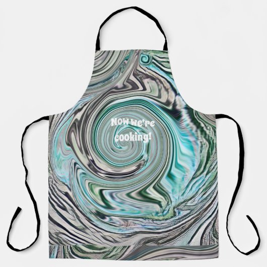 Tablier Artistic Digital Swirl Aqua et Dusty Rose Design (Recto)