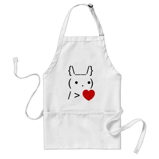 Tablier ASCII Text Art Bunny Rabbit Give Heart (Devant)