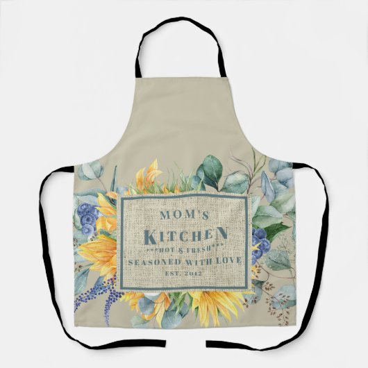 Tablier Assaisonné avec Amour Maman's Kitchen Floral Tan (Recto)