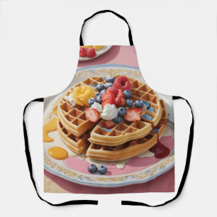 Tablier Assiette de petit-déjeuner gaufre aux fruits rouge