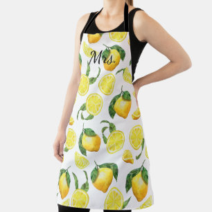 Tablier Assiettes en papier motif citron mignon