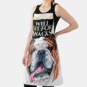 Tablier Assis de Bulldog anglais amusant pour des collatio (Insitu)