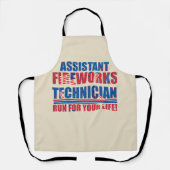Tablier Assistant technicien de feux d'artifice drôle 4 ju (Recto)