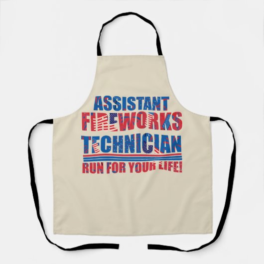 Tablier Assistant technicien de feux d'artifice drôle 4 ju (Recto)