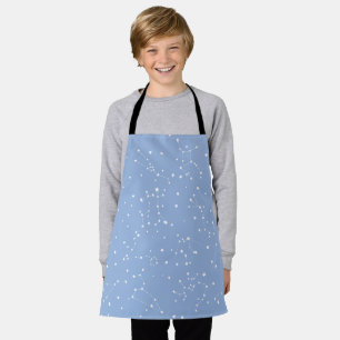 Tablier Astrologie Pastel Bleu Étoiles Blanches Constellat
