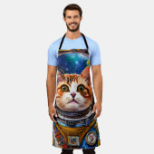 Tablier Astronaut de chat spatial amusant (Porté)