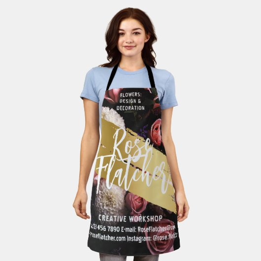 Tablier Atelier de fleurs Black Gold (Porté)