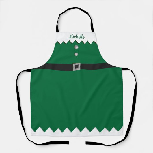 Tablier Atelier de Parties scintillant en argent vert pers (Recto)