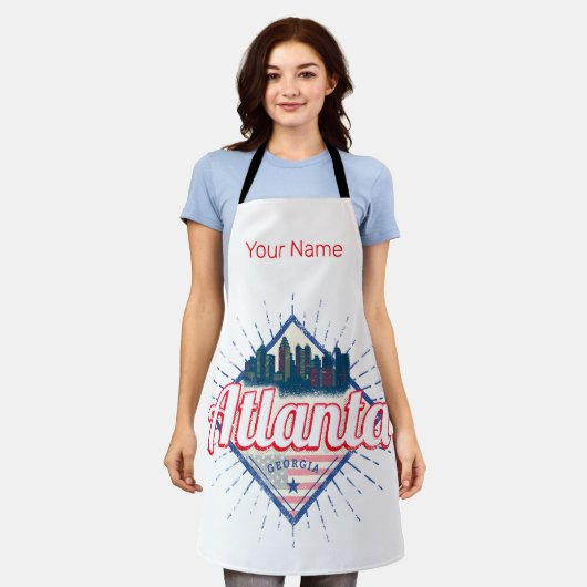 Tablier Atlanta Georgia United States Retro Skyline (Porté)