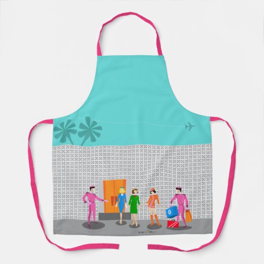 Tablier Atomique Palm Springs Stewardess Party Print Apron (Recto)