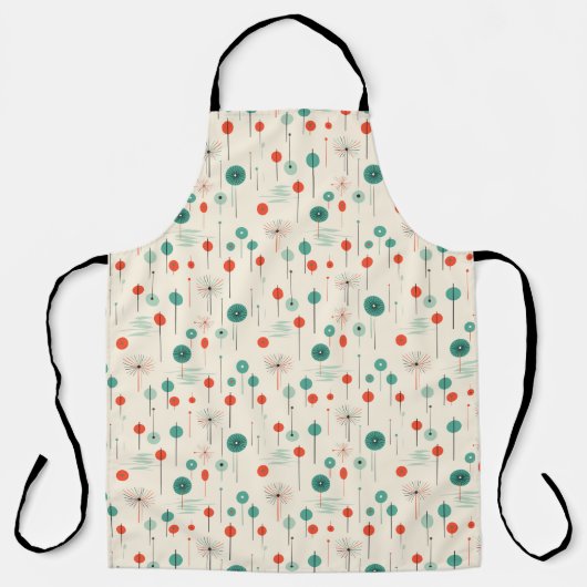 Tablier Atomique rouge et vert Noël Cuisinier apéro (Recto)