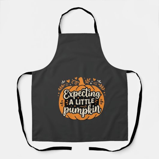 Tablier Attendant un Petit Citrouille Halloween Grossesse (Recto)