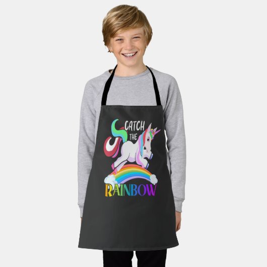 Tablier Attrapez l'arc-en-ciel - Conceptions de licorne-15 (Porté)