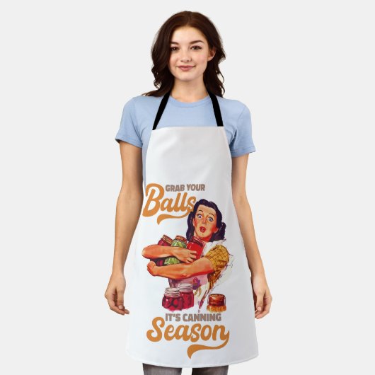 Tablier Attrapez vos boules, sa saison de canne, attrapez- (Porté)