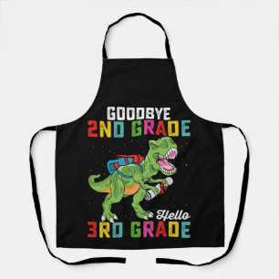 Tablier Au revoir 2e année Bonjour 3e année T Rex Dinosaur