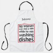 Tablier Aucune femme n'a jamais tiré sur un homme ... Pers (Recto)